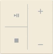 Busch-Jaeger LFMW/A.4.63.11-82 Taster für Keypad, future® linear, Plattform 63, 4-fach, Symbol Musiksteuerung, elfenbeinweiß (2CKA006199A0256)