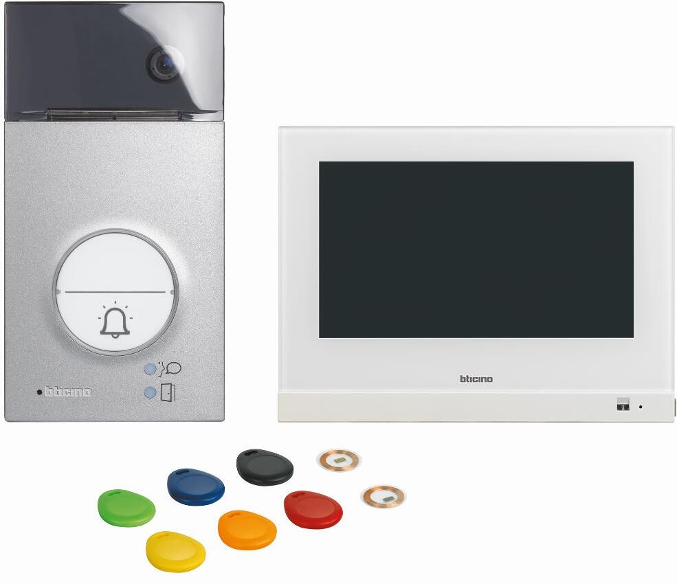 Bticino (905210) Flex"ONE Video-Set mit Türstation LINEA3000 + Hometouch 7", 1-Familienhaus, Aufputz