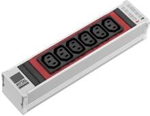 Rittal DK 7856.082 PSM Steckdosenmodul, zur modularen PSM Stromverteilung. Belegt 1 Steckplatz in der Stromschiene. IEC 60 320: 6x C13, rot, 230 V, 16 A