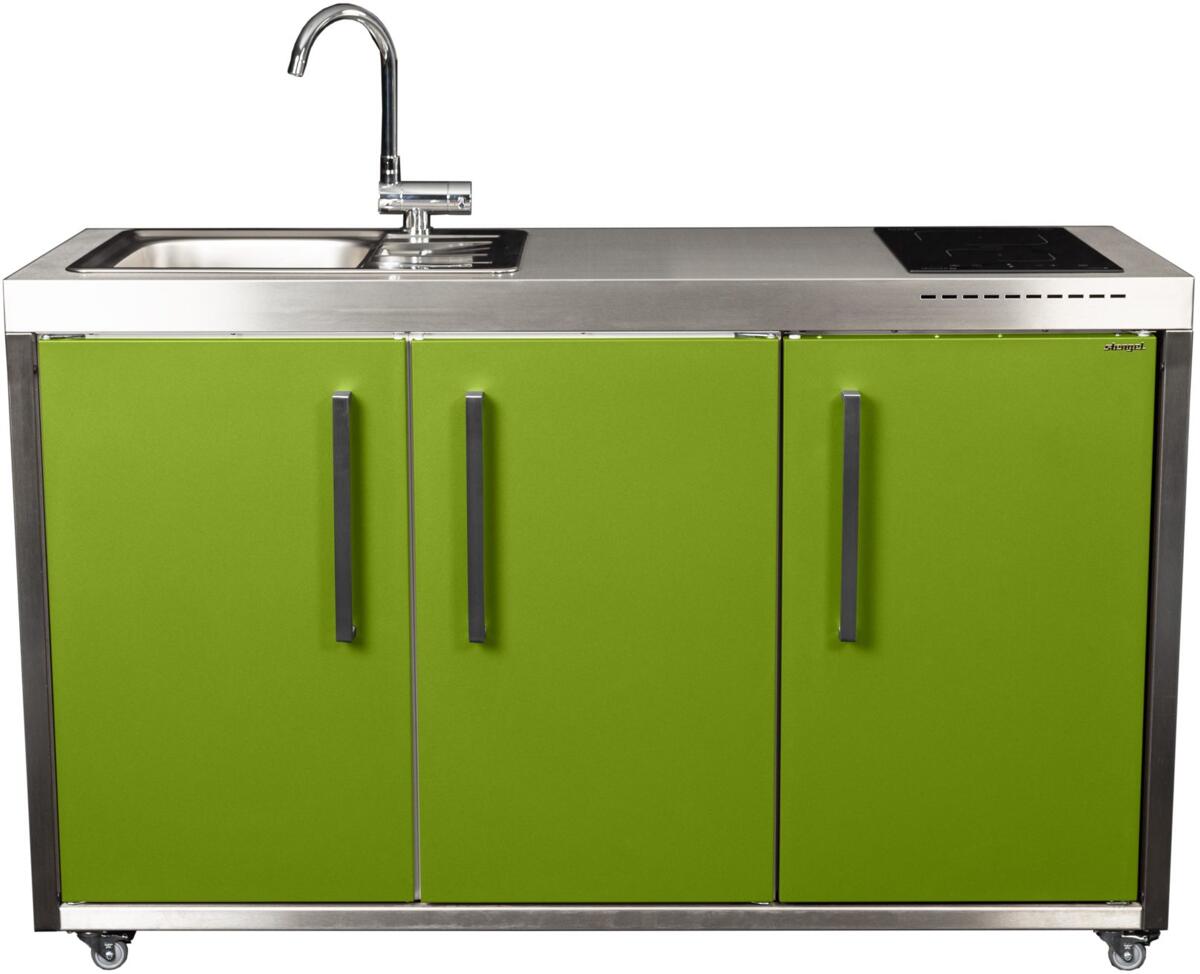 Miniküche Outdoor MO 150, Induktionsfeld links, grüner Apfel (2215000037013)