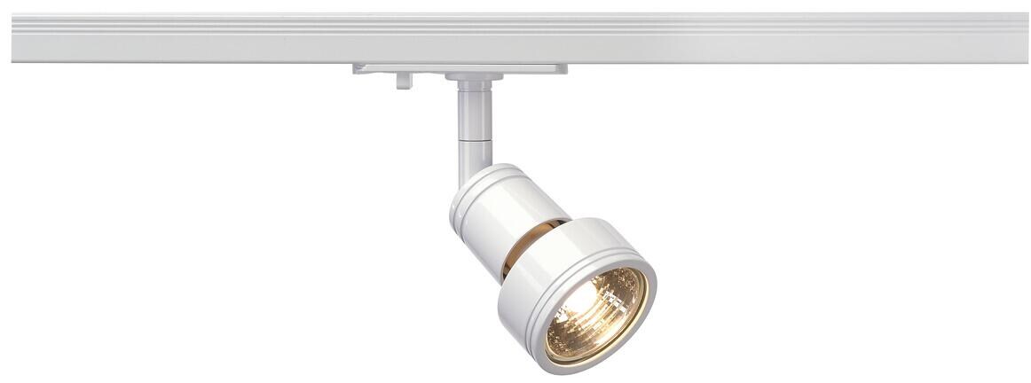 SLV PURI Spot für Hochvolt 1Phasen-Stromschiene, QPAR51, weiß, max. 50W, inkl. 1Phasen-Adapter (143391)