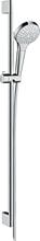 hansgrohe Croma Select S Duschset 110 Multi wassersparend mit Duschstange 90 cm, Messing, 9 l/min, 110 mm, Weiß/Chrom (26571400)