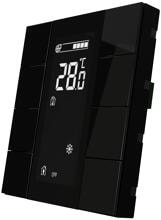 Interra iSwitch+ Raumsteuergerät, KNX, Wandmontage, 8 Tasten, LCD-Display, AQI, Kunststoff, schwarz (ITR340-3801)
