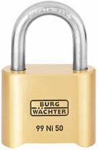 Burg Wächter 99 Ni 50 SB Zahlen-Vorhängeschloss, Messingkorpus, Edelstahlbügel (37661)