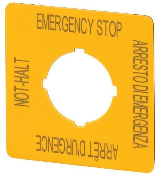 Eaton M22-XYK11 Schild, NOT-HALT, 50 x 50 mm, gelb (121373)