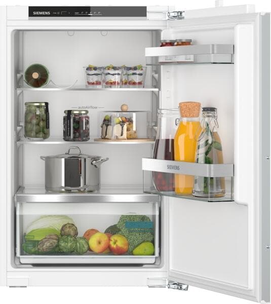 Siemens KI21RVFE0 iQ 300 Einbaukühlschrank, Nischenhöhe: 88cm, 136l, Flachscharnier-Technik, LED-Beleuchtung, freshBox, superCooling-Taste, autoAirflo