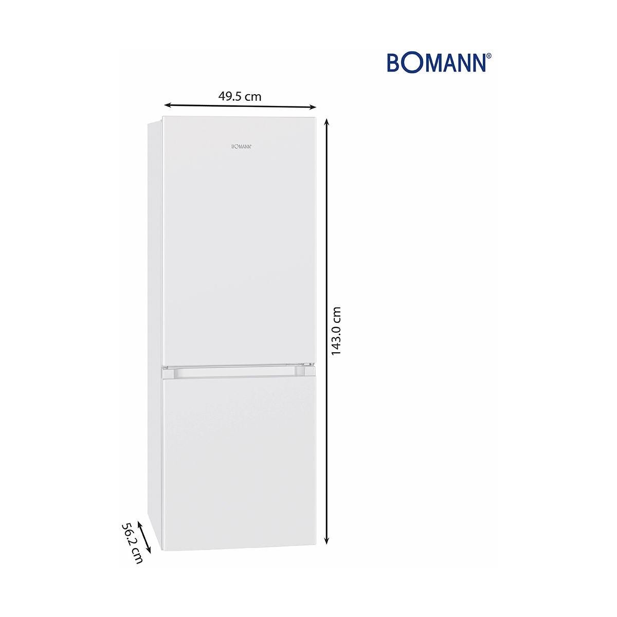 Bomann KG 320.2 Kühl-Gefrierkombination, 50cm breit, 175L, LED,  Abtauteilautomatik, weiß Elektroshop Wagner