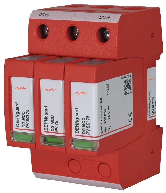 Dehn DEHNguard M YPV SCI 150 Überspannungsableiter, Typ 2, Mehrpolig für PV-Anlagen bis 150V DC, rot (952513)