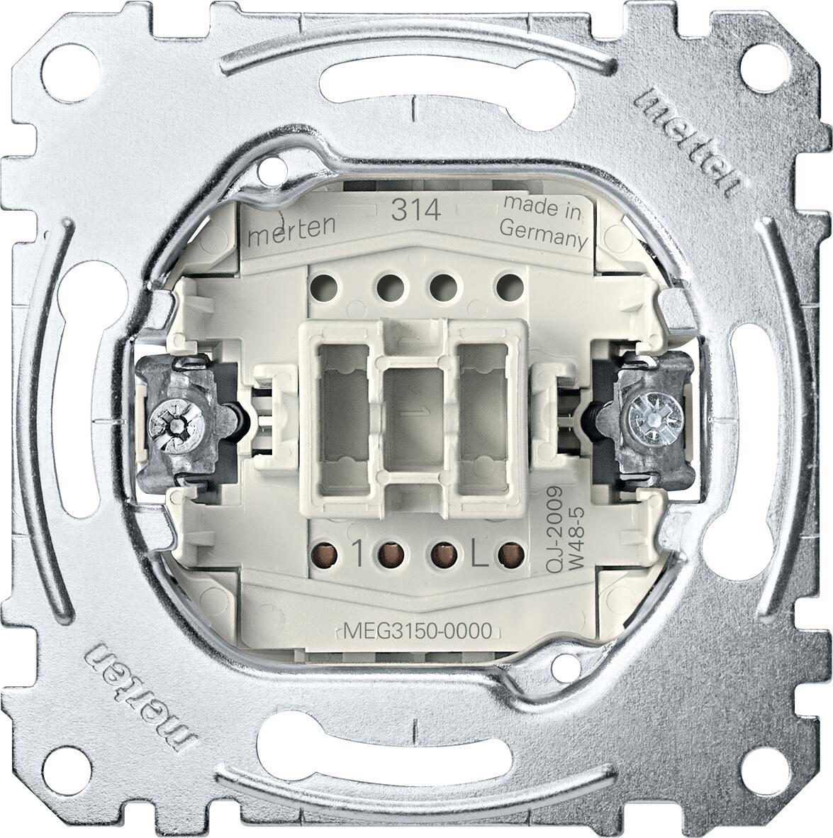 Merten MEG3150-0000 Taster-Einsatz, Schließer 1‐polig, 10 A, AC 250 V, Steckklemmen