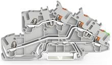 Wago 2203-7545 Installationsetagenklemme, mit Betätigungsöffnung und Drücker, 2,5 mm², L/L/PE, Push-in CAGE CLAMP®, grau