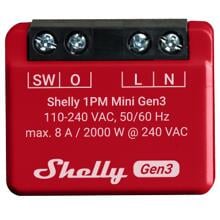 Shelly 1PM Mini Gen3 Relais, Schalter, WLAN, Bluetooth, 1 Kanal 8 A, mit Leistungsmessung, Unterputz (Shelly_1PM_Mini_G3)