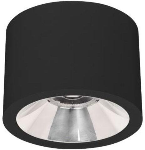 Brumberg APOLLO MIDI LED-Anbaudownlight, 4000 K, 1915 lm, 14,5 W, 55°, Reflektor silber/hochglänzend, DALI, rund, schwarz (42613184DA)