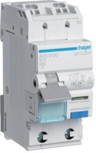 Hager ACS966D Fehlerstrom-Leitungsschutzschalter 1P+N 6kA C-16A 10mA Typ A QuickConnect
