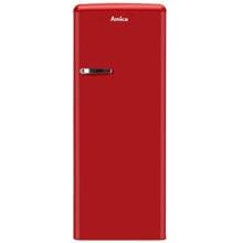 Amica KSR 364 150 R Retro Kühlschrank mit Gefrierfach, 55 cm breit, 218L, LED-Beleuchtung, chili red