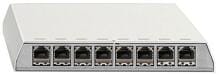Rutenbeck PP-Cat.6A iso-8 Ap rw, 10 Gigabit-Patchpanel, geschirmt, Aufputz, für Tisch-/Wandmontage, REG-Montage mit Hutschienenadapter, 8 RJ45-Steckbuchsen, reinweiß (23611108)