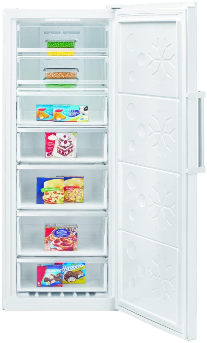 Bomann GSVS 7365 Stand Gefrierschrank, 71 cm breit, 380 Liter, Total NoFrost, Hybrid, 5 Schubladen, 2 Klappfächer, weiß Elektroshop Wagner