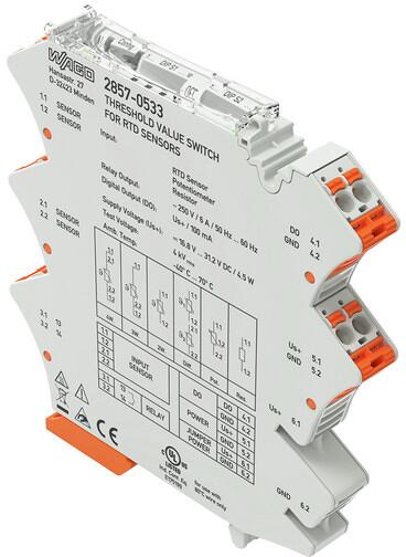 Wago 2857-533 Grenzwertschalter; RTD-Sensoren; 1 Schließer; Digitalausgang; Versorgungsspannung DC 24 V; 12,5 mm Baubreite