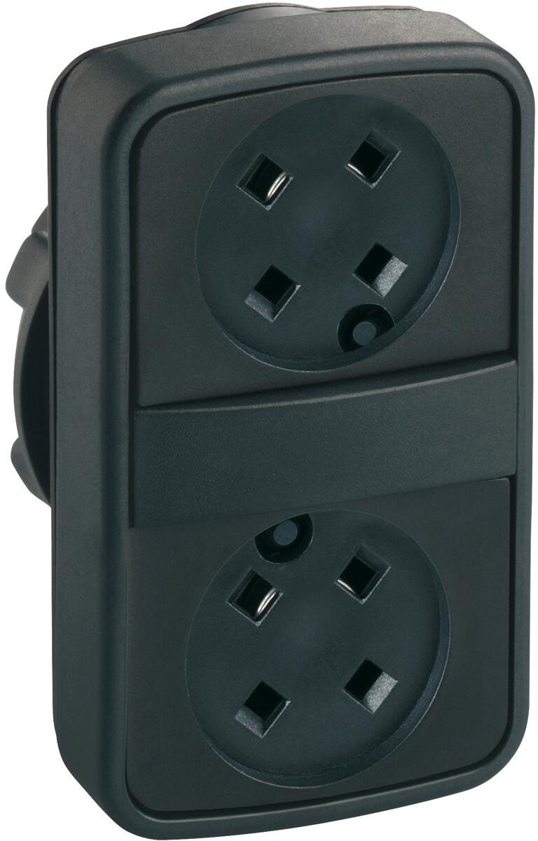 Schneider Electric ZB5AA79 Harmony XB5, Doppeldrucktaster, Frontelement, Kunststoff, 22mm, ohne Tastenschild, tastend, schwarz