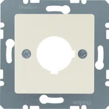 Berker 143202 Zentralplatte für Melde- und Befehlsgerät, Ø 22,5 mm, S.1/B.3/B.7, weiß glänzend