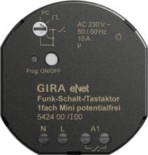 Gira eNet Funk-Schalt-/Tastaktor 1fach Mini, Potentialfrei, schwarz (542400)