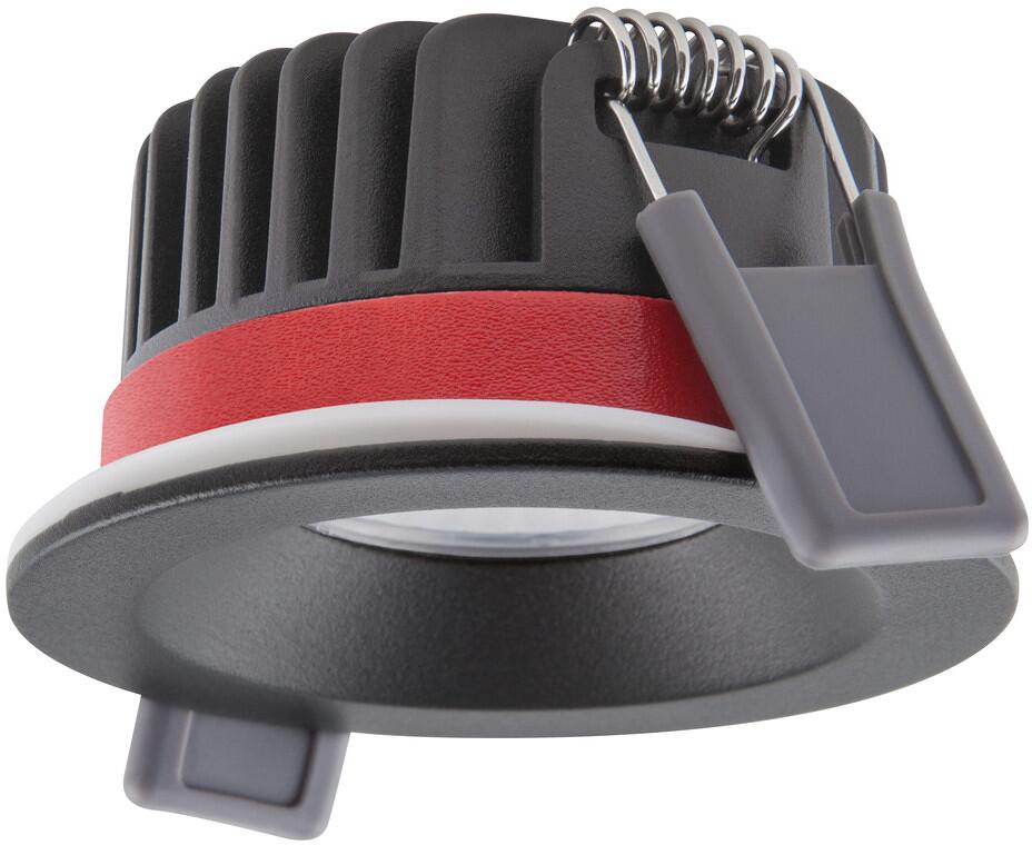 LEDVANCE Spot Fire Rated FIX P 8W 927 PS DIM, Einbaustrahler, feststehend, IP65, 2700K, warmweiß, schwarz (4099854000027)