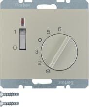 Berker 20317104 Temperaturregler 24 V, mit Öffner, Zentralstück, Wippschalter, LED, K.5, edelstahl matt lackiert