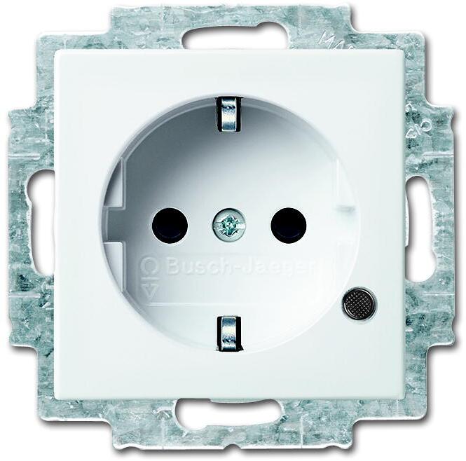 Busch-Jaeger 20 EUCBL-914 SCHUKO Steckdosen-Einsatz mit LED Kontrolllicht, Busch-balance Si, alpinweiß (2CKA002013A5395)