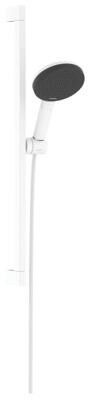 hansgrohe Raindance Alive Select S Duschset 125 3 Strahlarten wassersparend mit Duschstange Unica E Puro 65 cm und Easy Slide Duschkopfhalterung, Mess