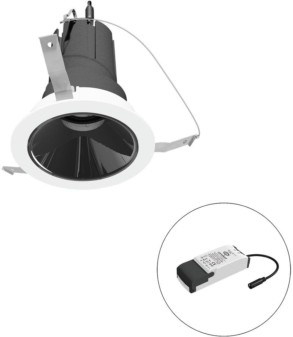 EVN SELECTO LED Deckeneinbau, rund, drehbar, IP20, 220-240V/AC, 13W, 3000K, 1517lm, Netzgerät, Phase, Reflektor schwarz/hochglänzend, 4.432,00, medium