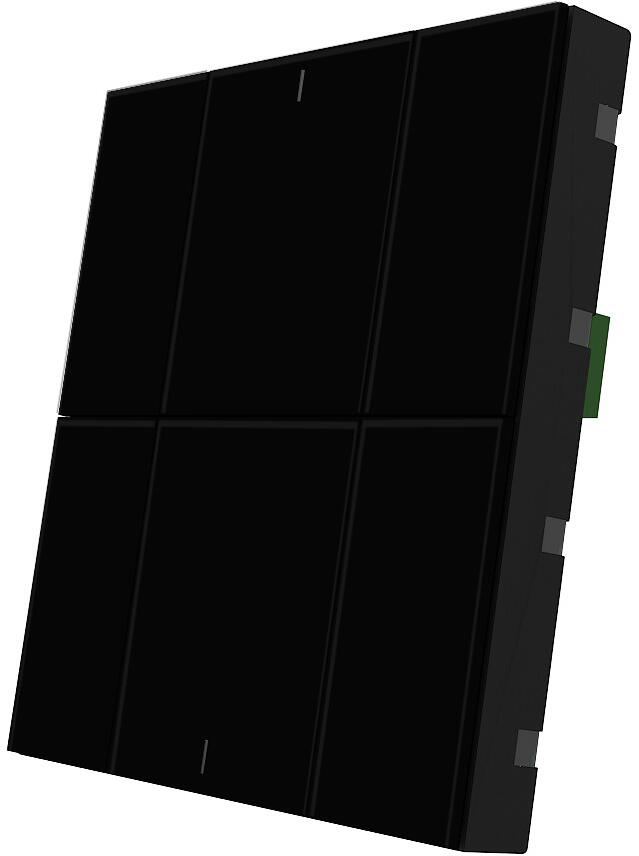 Interra iSwitch+ Raumsteuergerät, KNX, Wandmontage, 6 Tasten, AQI, Plexiglas, schwarz (ITR340-2631)