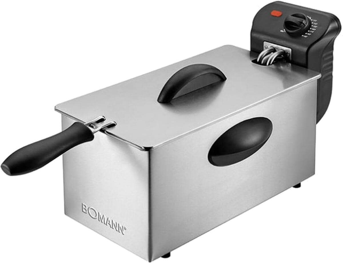 Bomann FR 2264 CB Fritteuse, 2000 W, 3l Öl/Fett, Überhitzungsschutz, edelstahl