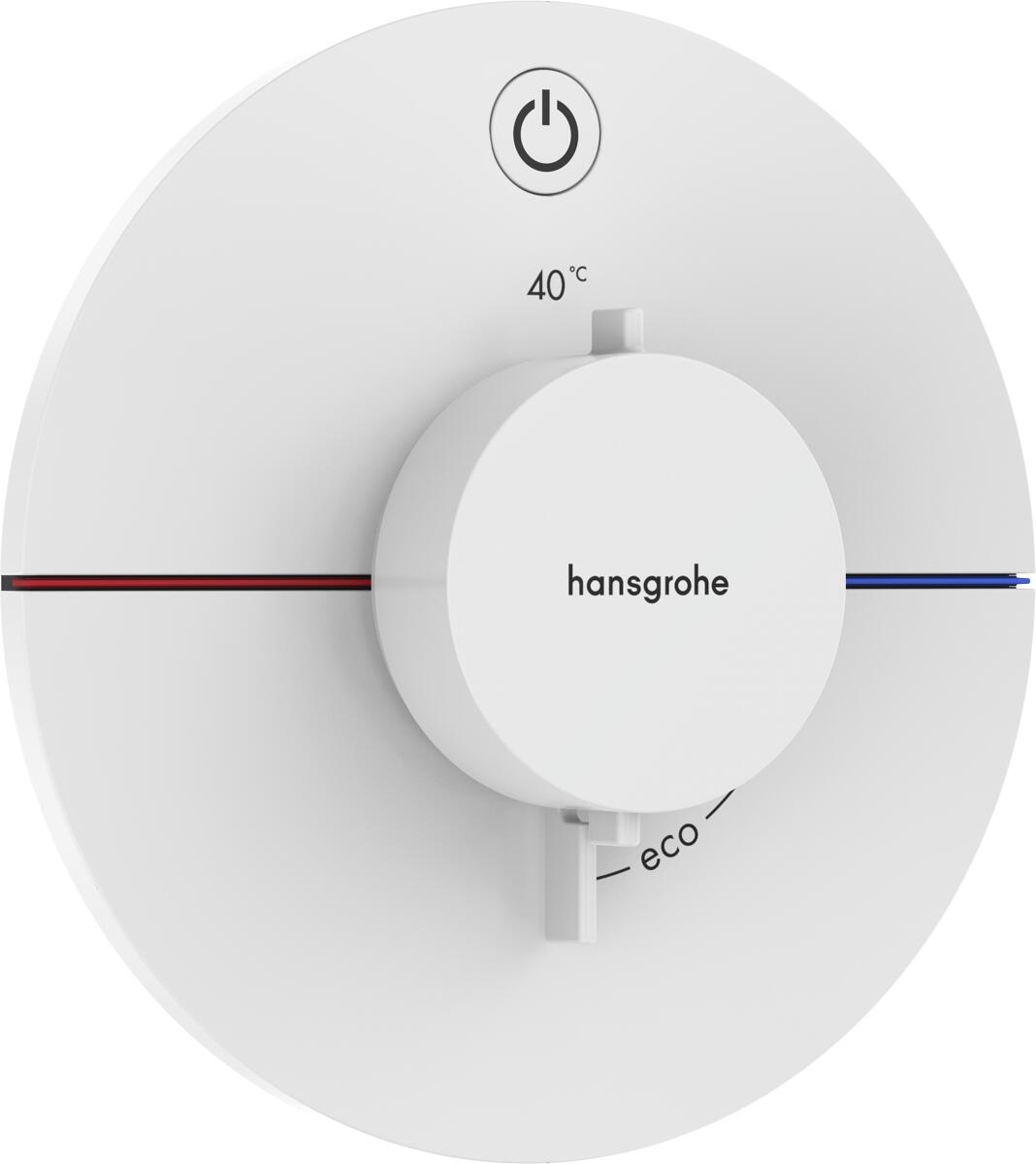 hansgrohe ShowerSelect Comfort S Thermostat Unterputz für 1 Funktion, Metall, 20,3 l/min, Mattweiß, (15553700)