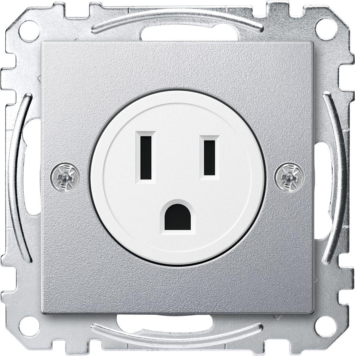 Merten MEG2151-0460 USA-Steckdosen-Einsatz, System M, 15 A, aluminium