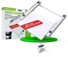 M-E ZR-56 Zwischenbaurahmen, Verbindungsrahmen mit Ablage für Waschmaschine und Trockner, Universell, weiß (60600)