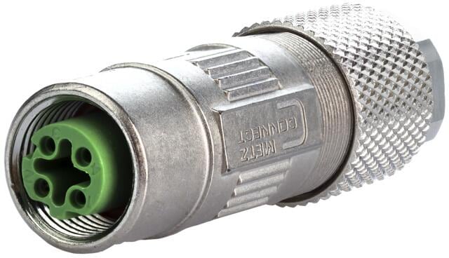METZ CONNECT M12 Buchse, D-kodiert, IP67, Cat.5, Ø 6-9,7 mm, feldkonfektionierbar, gerade (MMF881A115)