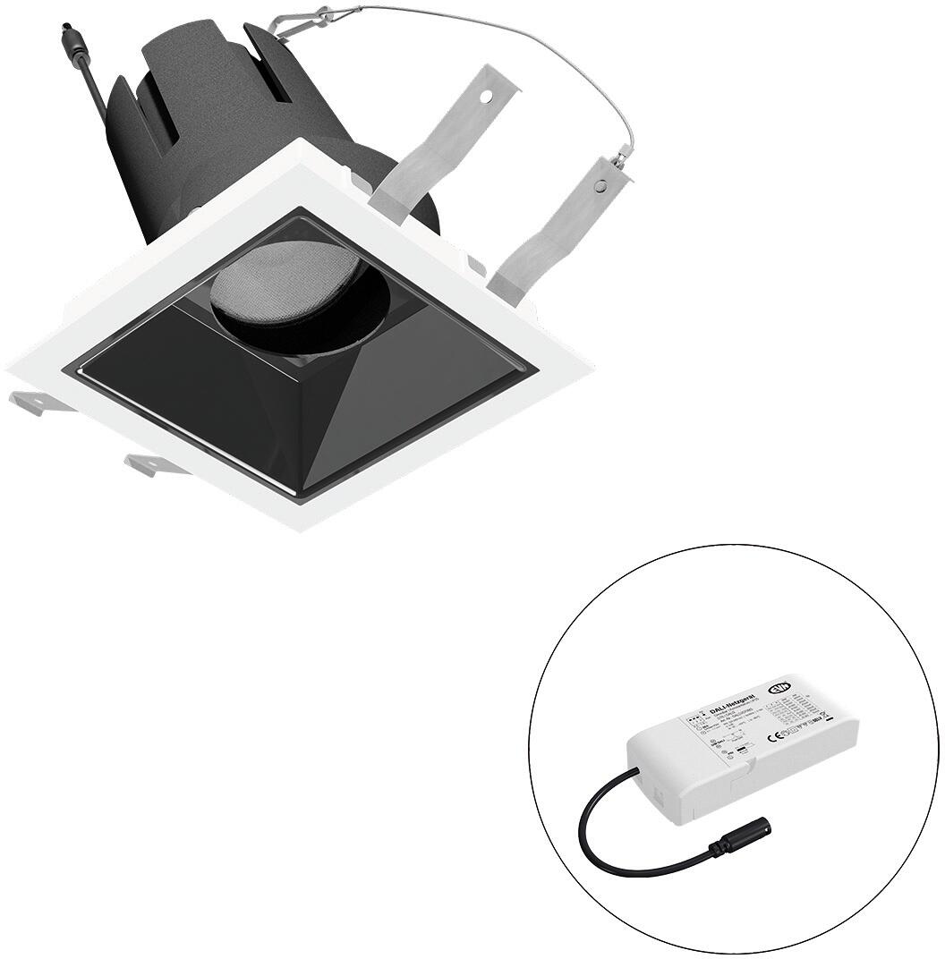 EVN SELECTO LED Deckeneinbau, quadratisch, schwenkbar, IP20, 220-240V/AC, 18W, 4000K, 2205lm, inkl. Netzgerät, DALI, Reflektor schwarz/hochglänzend, 1