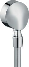 hansgrohe FixFit Wandanschluss E mit Rückflussverhinderer und Kugelgelenk, Kunststoff, Rückflussverhinderer, Chrom, (27505000)