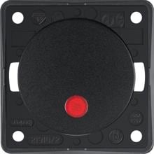 Berker 937522510 Kontroll-Ausschalter, 2-polig, mit Aufdruck "0", rote Linse, Integro Flow/Pure, schwarz glänzend