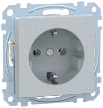 Merten MEG2301-0460 SCHUKO-Steckdose, System M, Steckklemmen, aluminium