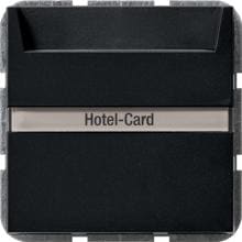 Gira 0140005 Hotel-Card-Taster 10AX 250V~ beleuchtbar, mit Beschriftungsfeld, Wechsler, 1-polig, System 55, schwarz matt