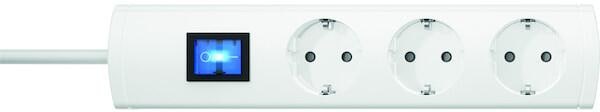 Protec.class PTSD90 3Sw5 Mehrfachsteckdose, 90°Töpfe, Schalter, 3-fach, 5m, weiß (05106305)