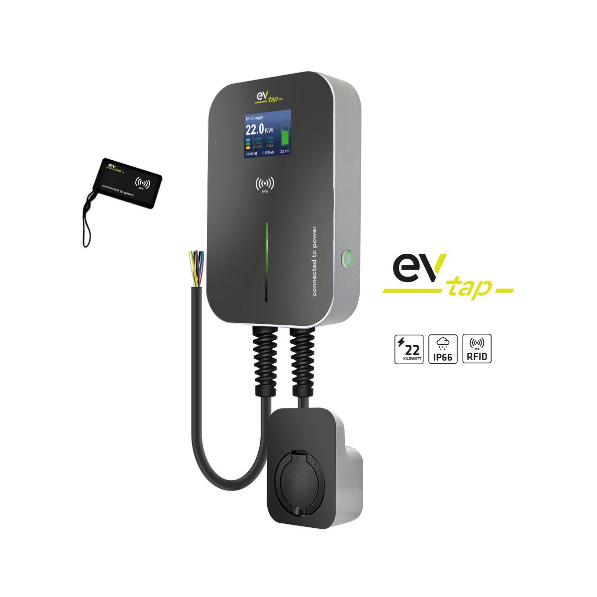 EVtap EV-WB-22-01-03-AL Wallbox 22kW, Typ2, IP66, RFID-Karte
