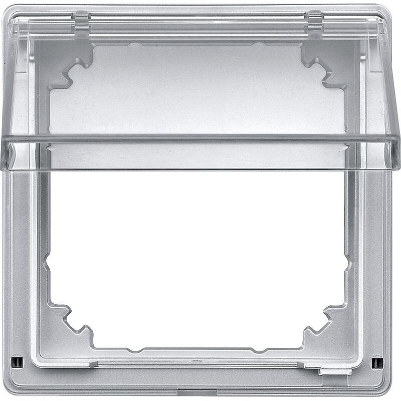 Merten 516960 Zwischenring mit transparentem Klappdeckel, Aquadesign, aluminium