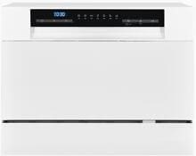Exquisit GSP206-030D Tischgeschirrspüler, 55 cm breit, 6 Maßgedecke, 7 Programme, Startzeitvorwahl, Besteckkorb, weiß