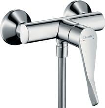 hansgrohe Focus Einhebel-Duscharmatur Aufputz mit extra langem Comfortgriff 12,1 cm, Messing, 28 l/min, mit Rückflussverhinderer, Chrom, (31916000)
