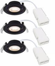 Nordlux Monolo 3-Kit Einbaustrahler, IP20, 3000 K, 450 lm, schwarz (2510310103)