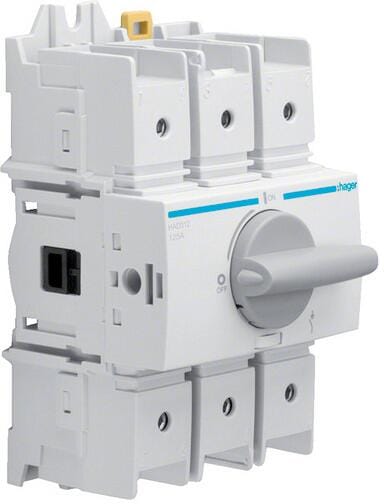 Hager HAD312 Lasttrennschalter 3polig 125A 70mm² für Hutschiene oder Montageplatte