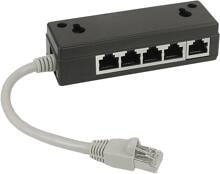 InLine ISDN Verteiler, 5x RJ45 Buchse, 15cm Kabel, mit Endwiderständen (69935)