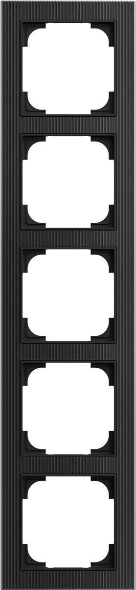 Busch-Jaeger 1725-4025 Abdeckrahmen, art linear, 5-fach, Glas schwarz (2CKA001754A4881)