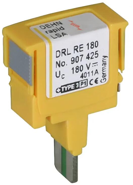 Dehn DRL RE 180 DEHNrapid Überspannungsableiter LSA Schutzstecker für 1 Doppelader Un, 180V (907425)